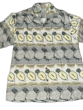 Tommy Bahama Men's Silk Pineapple Print Short Sleeve Button Down